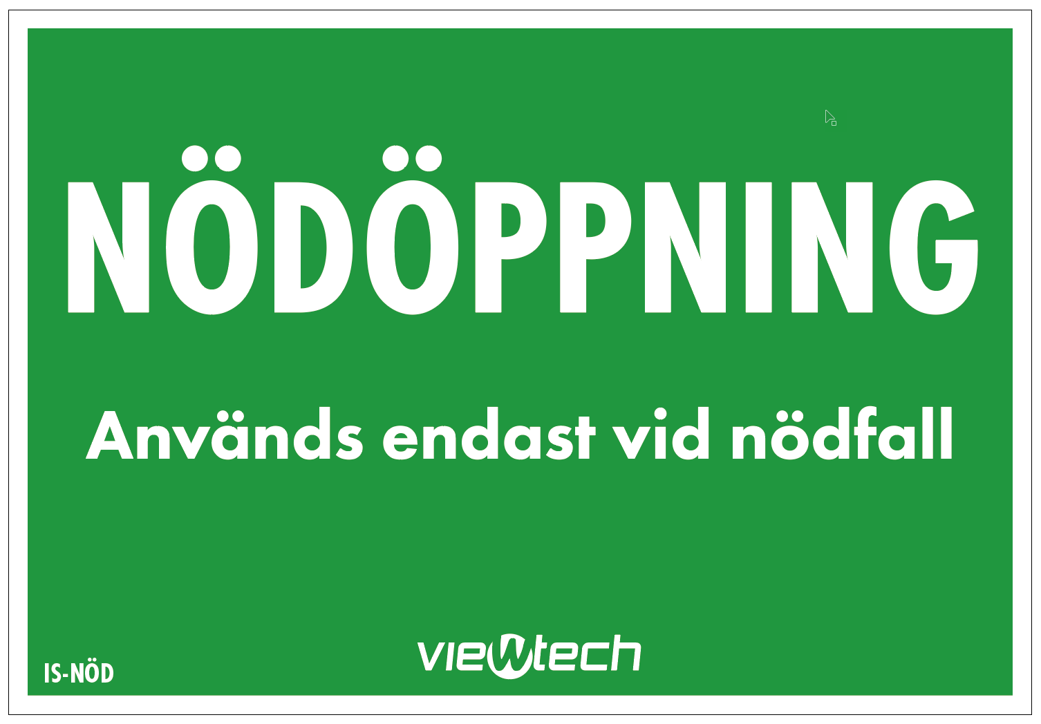 Skylt 87x60 Nödöppning vid nödfall