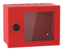 Plåtkapsling med fönster Röd
