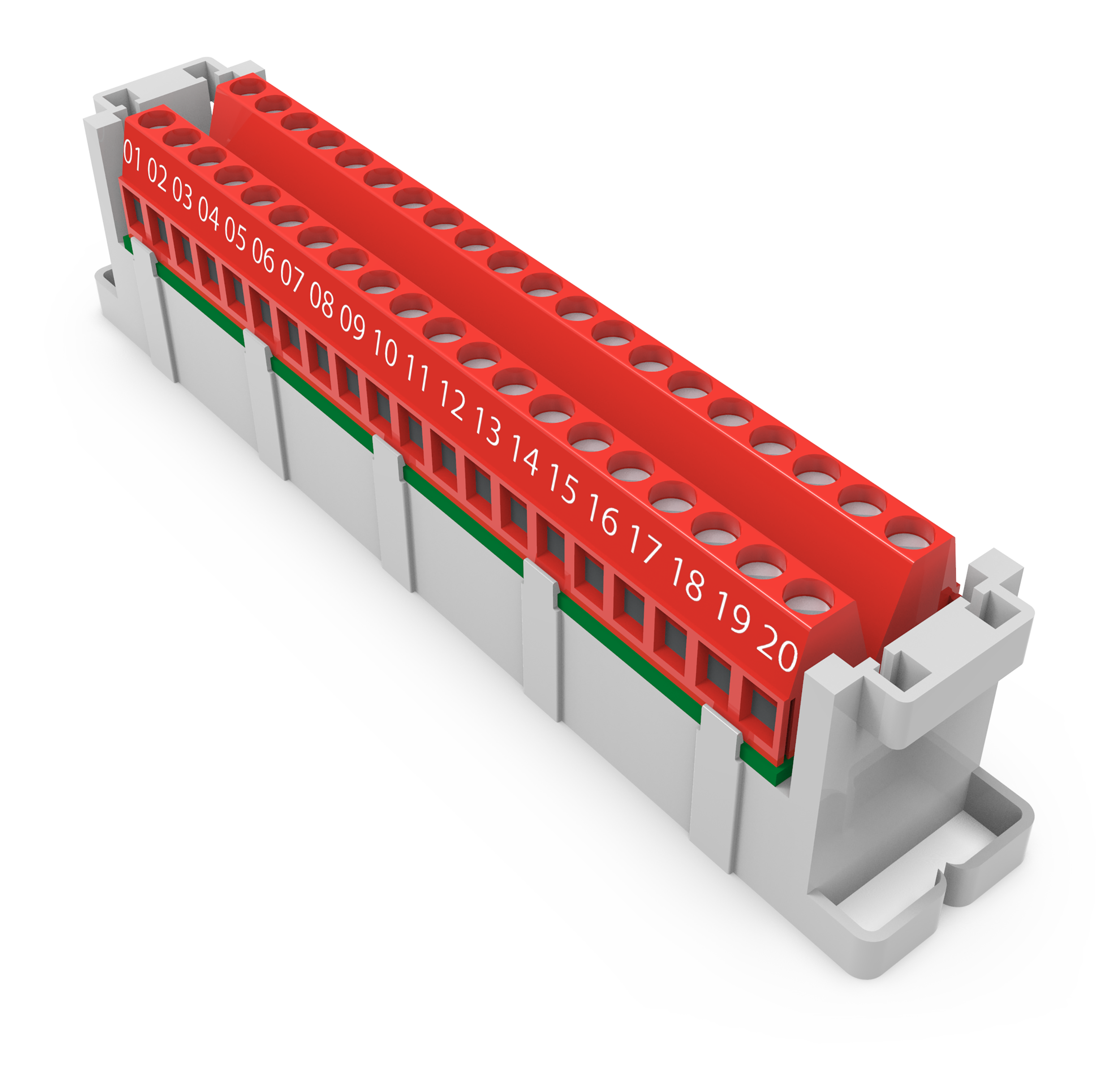 Kopplingsplint Röd skruv / skruv 20 pol