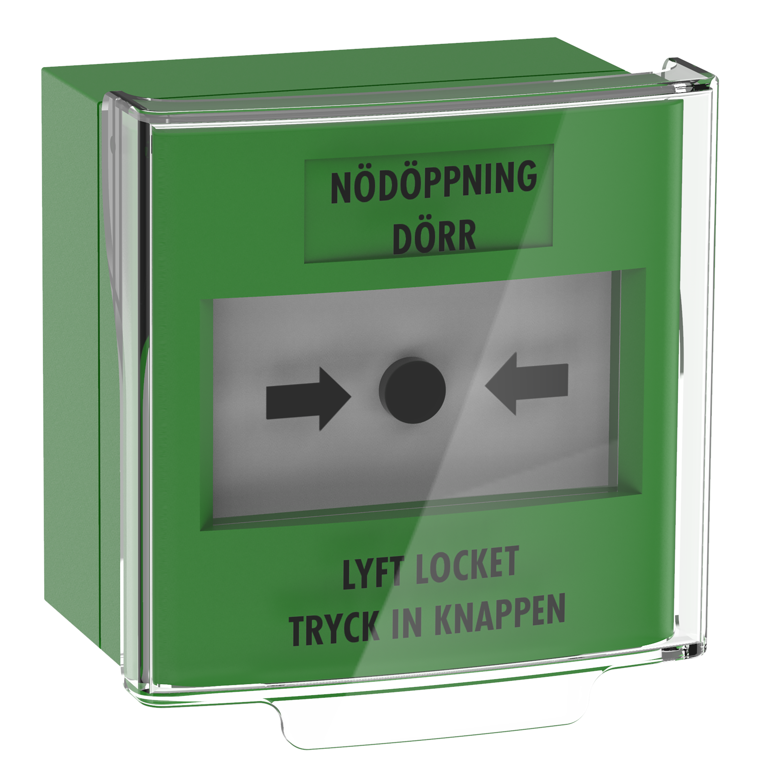 Larmknapp Nödöppning Grön 2xNO/NC