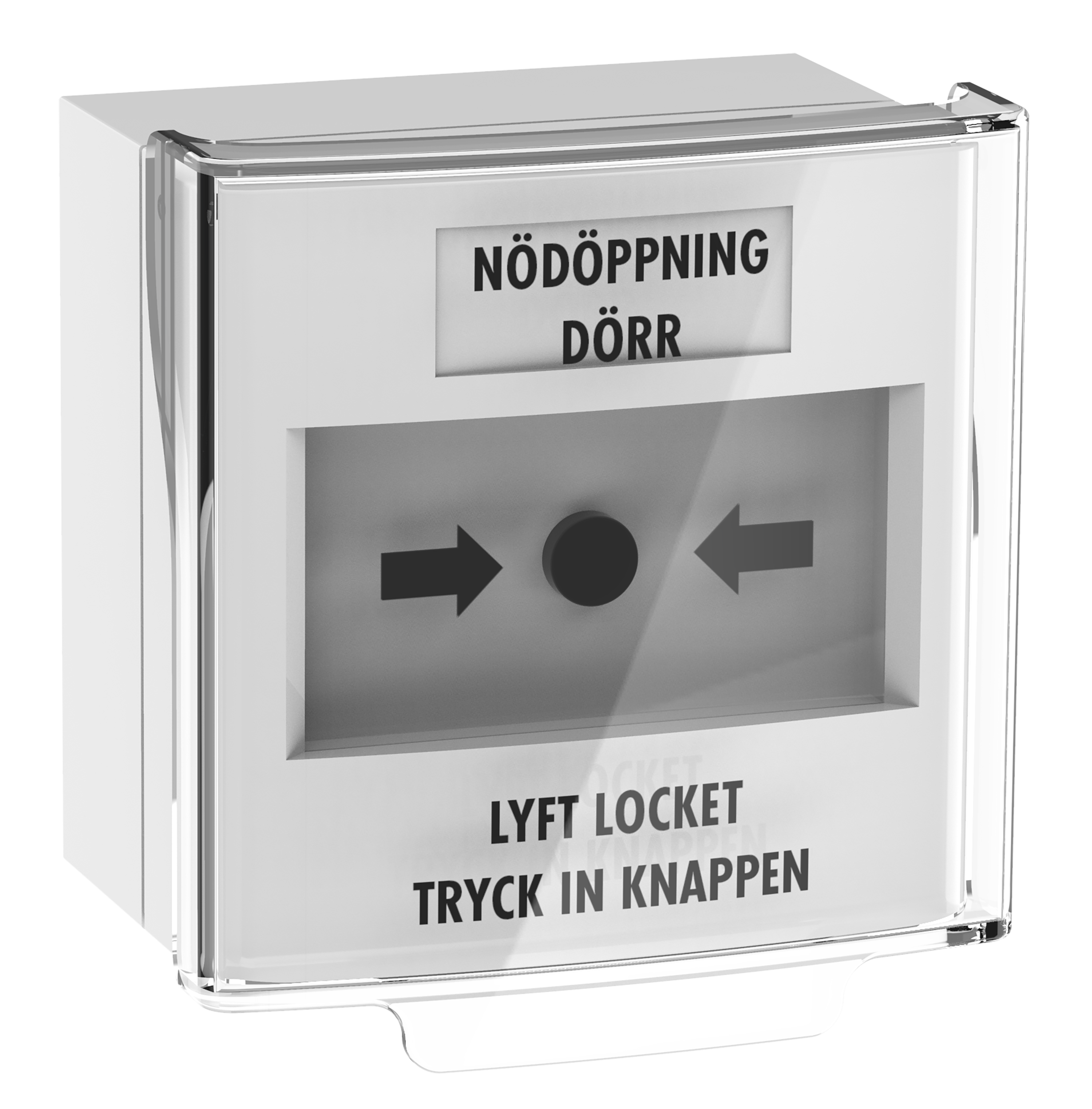 Larmknapp Nödöppning Vit 2xNO/NC