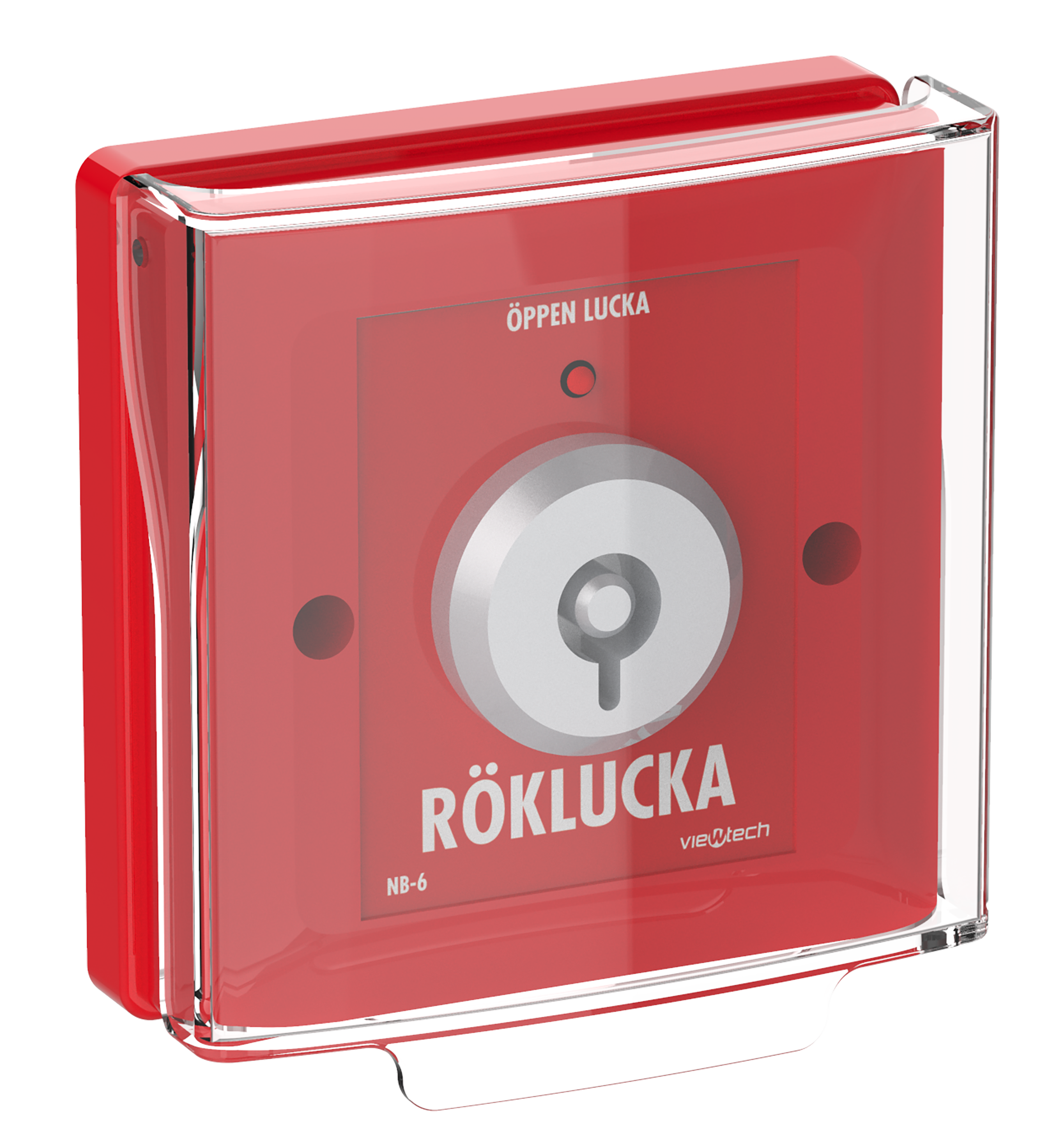 Nyckelbrytare för röklucka röd