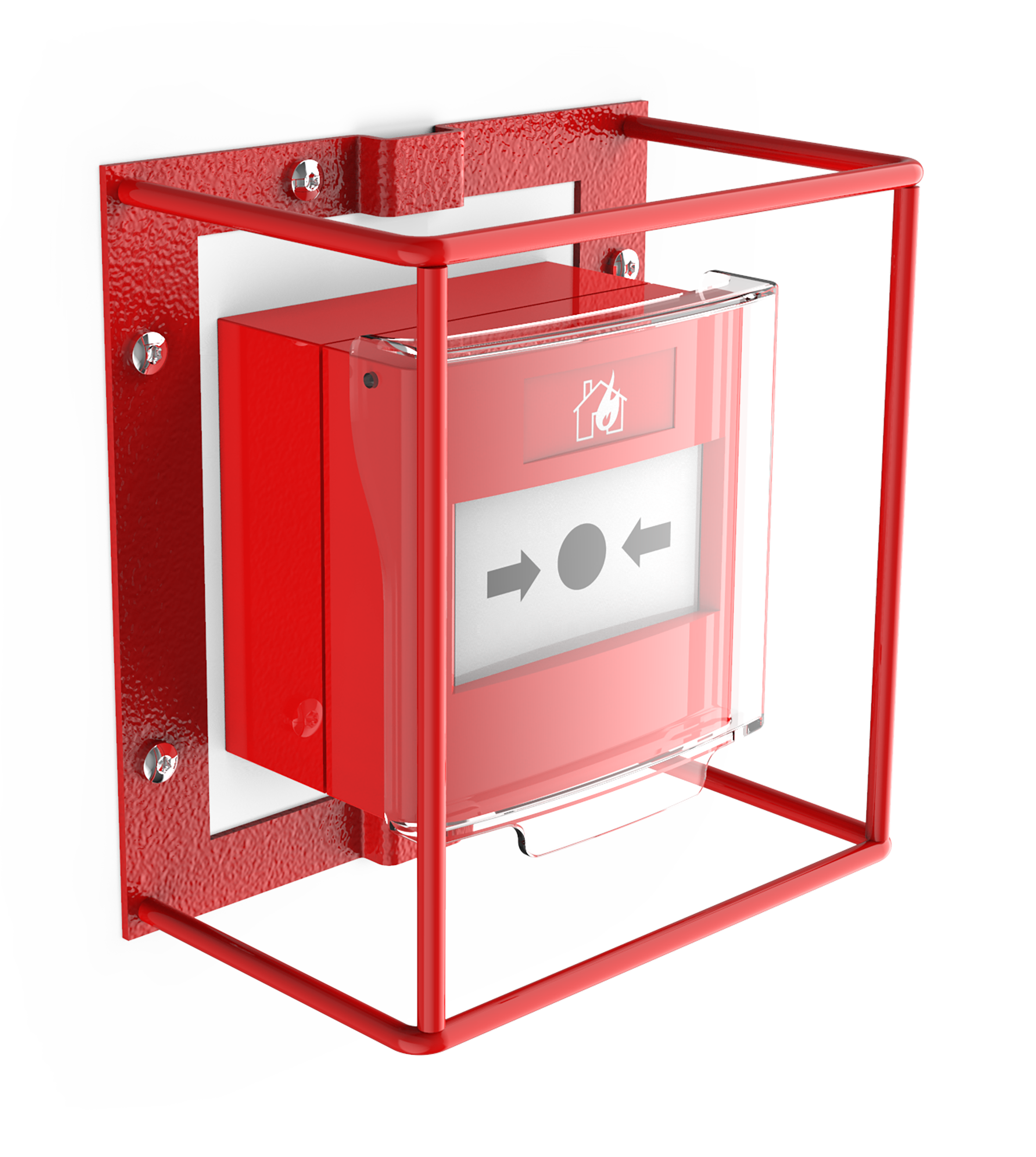 Skyddsgaller för larmknapp röd