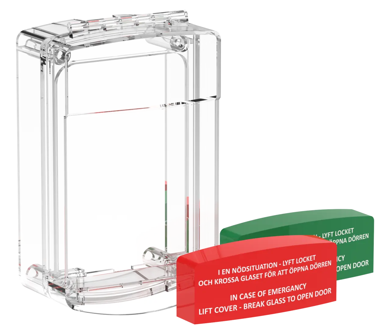 Skyddshuv utan siren för larmknapp