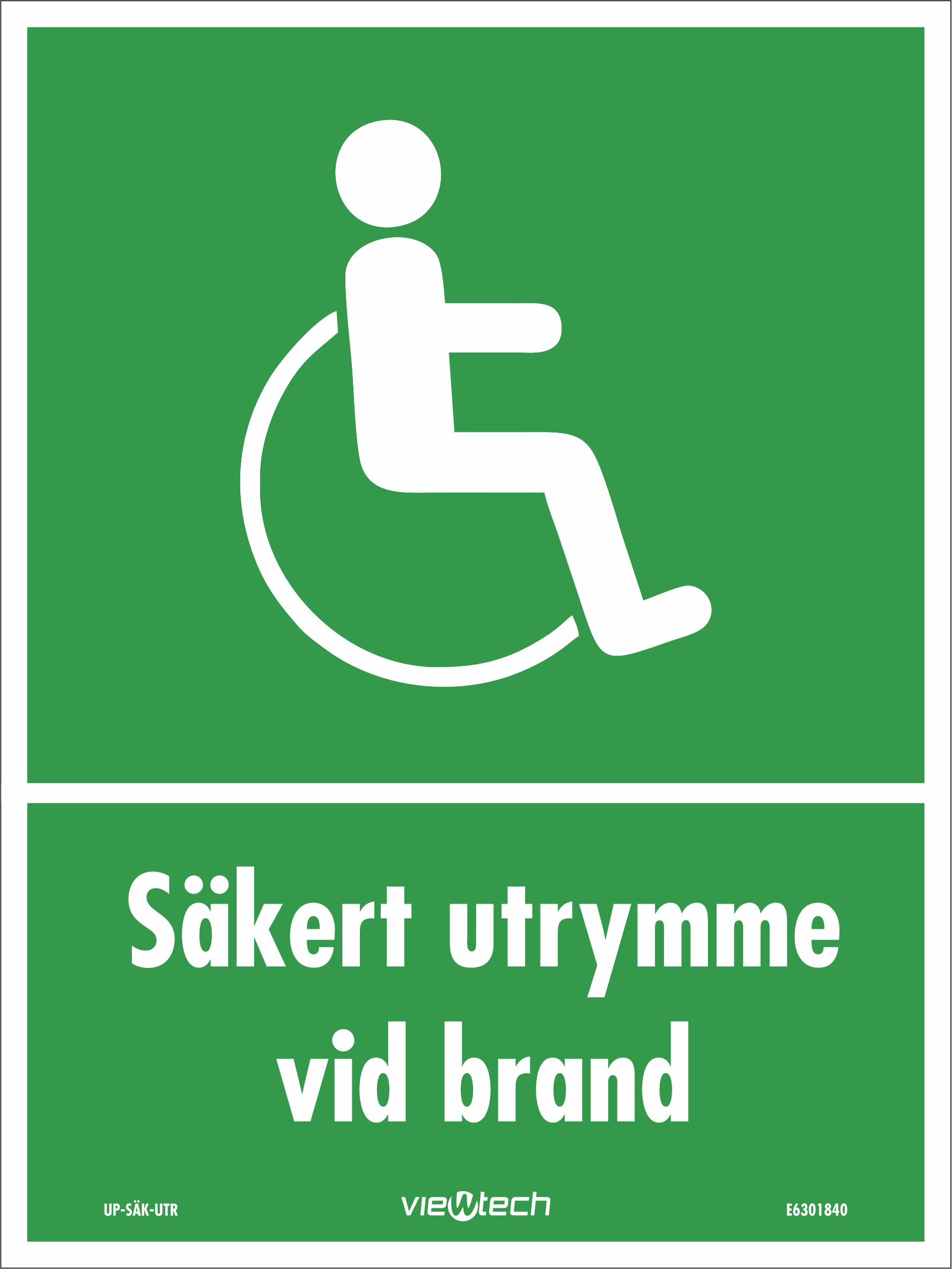 Skylt - Säkert utrymme vid brand 150x200