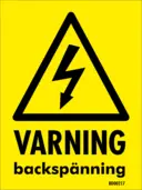 Dekal Varning backspänning