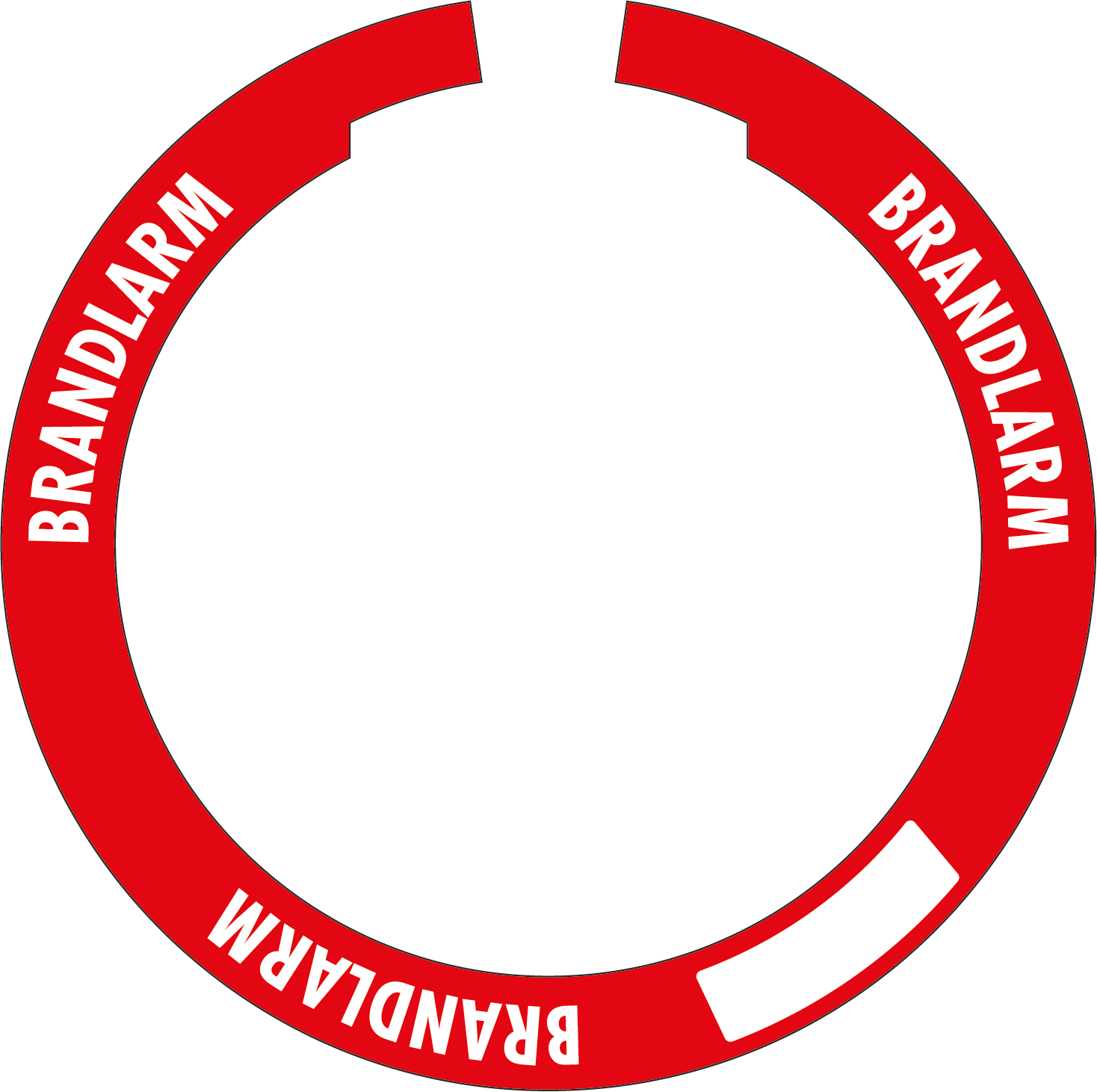 Detektordekal Brandlarm 124 mm - 10-pack