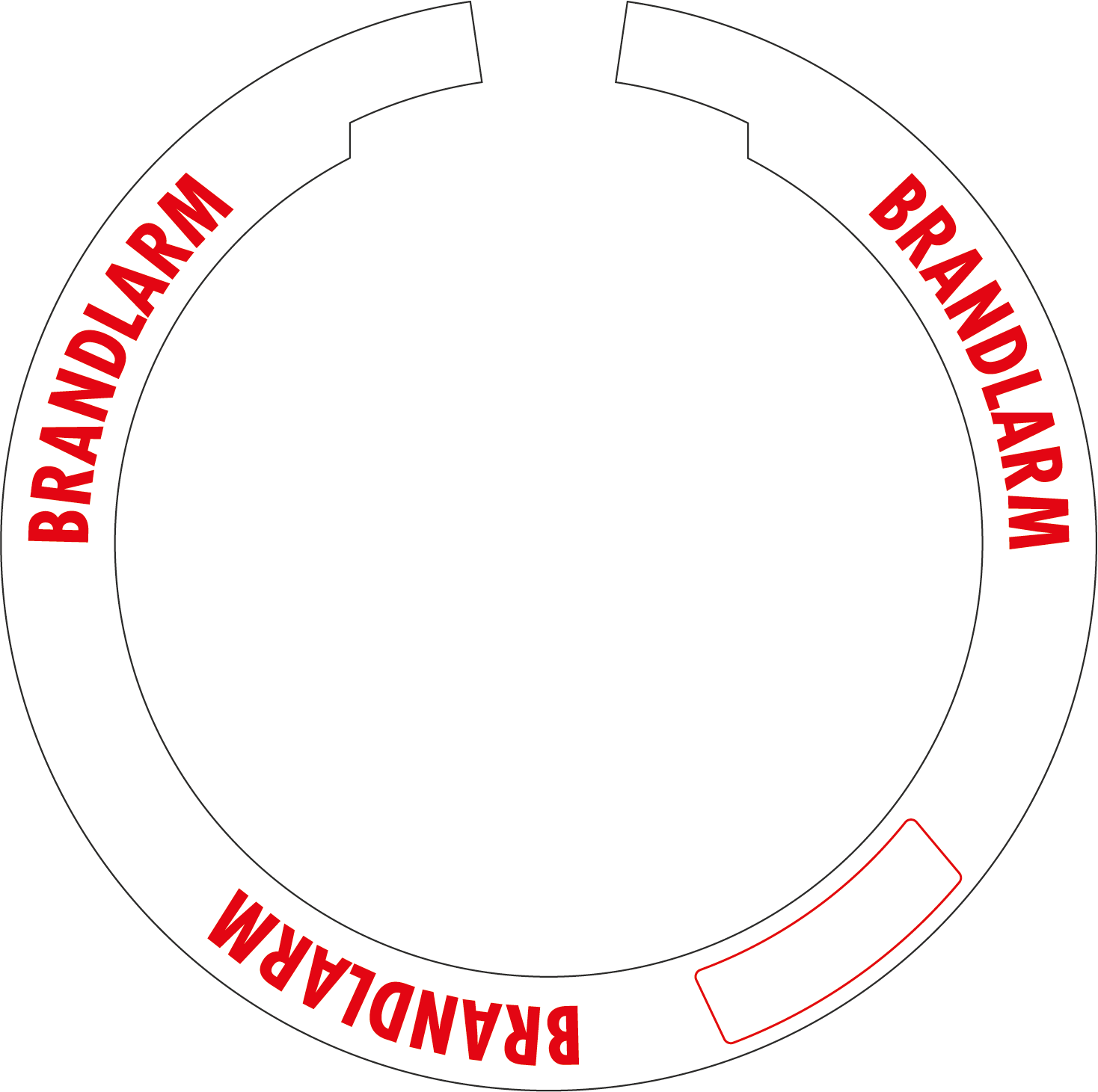 Detektordekal Brandlarm 124 mm - 10-Pack