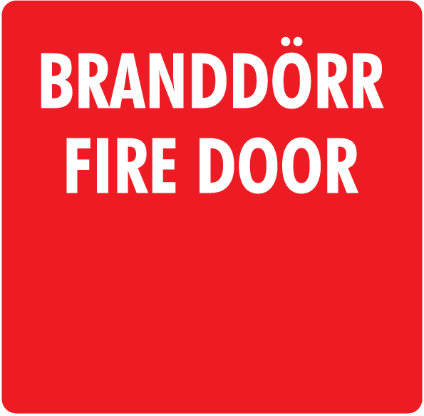 DEKAL BRANDDÖRR/FIRE DOOR