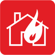 Dekal Brinnande huset 18x18 - 16/ark