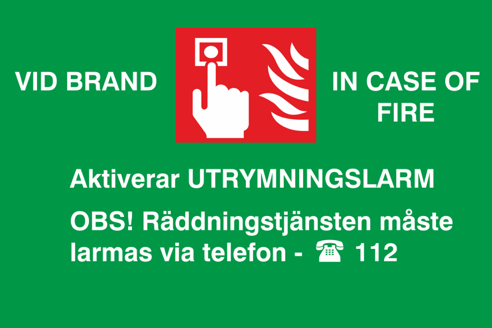 Skylt - Larmknapp 90x60