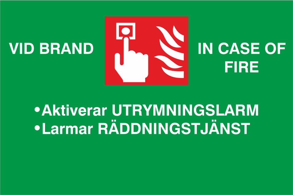 Skylt - Larmknapp 90x60