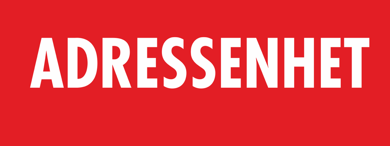 Skylt - Adressenhet 120x45