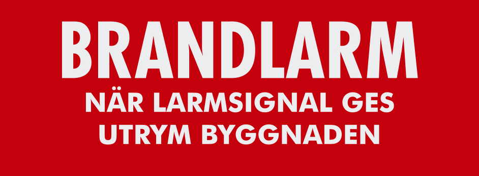 Skylt - Brandlarm när larmsignal ges…(SBF 110:8 ) 80x30