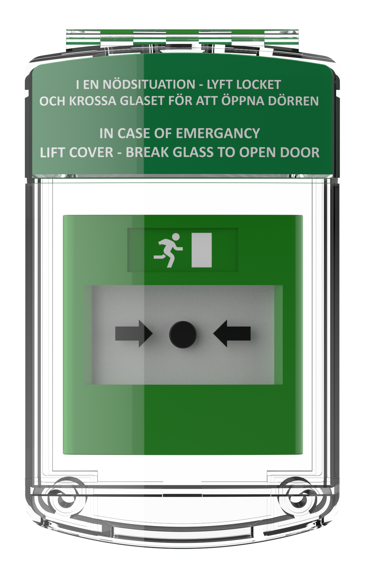 Skyddshuv utan siren för larmknapp