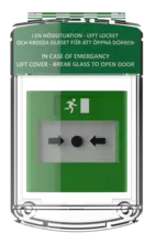 Skyddshuv utan siren för larmknapp