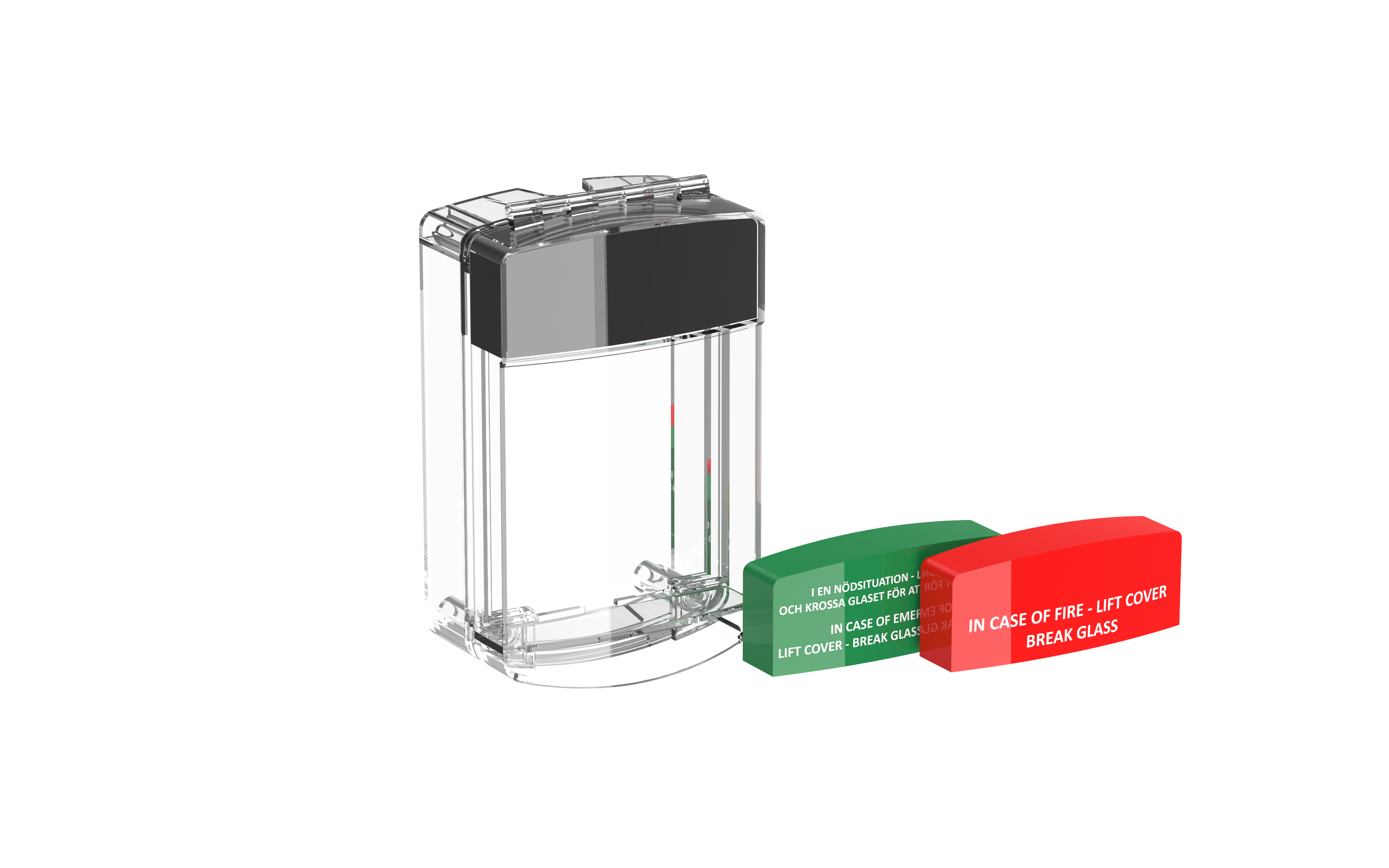 Skyddshuv med Siren för Larmknapp Svart