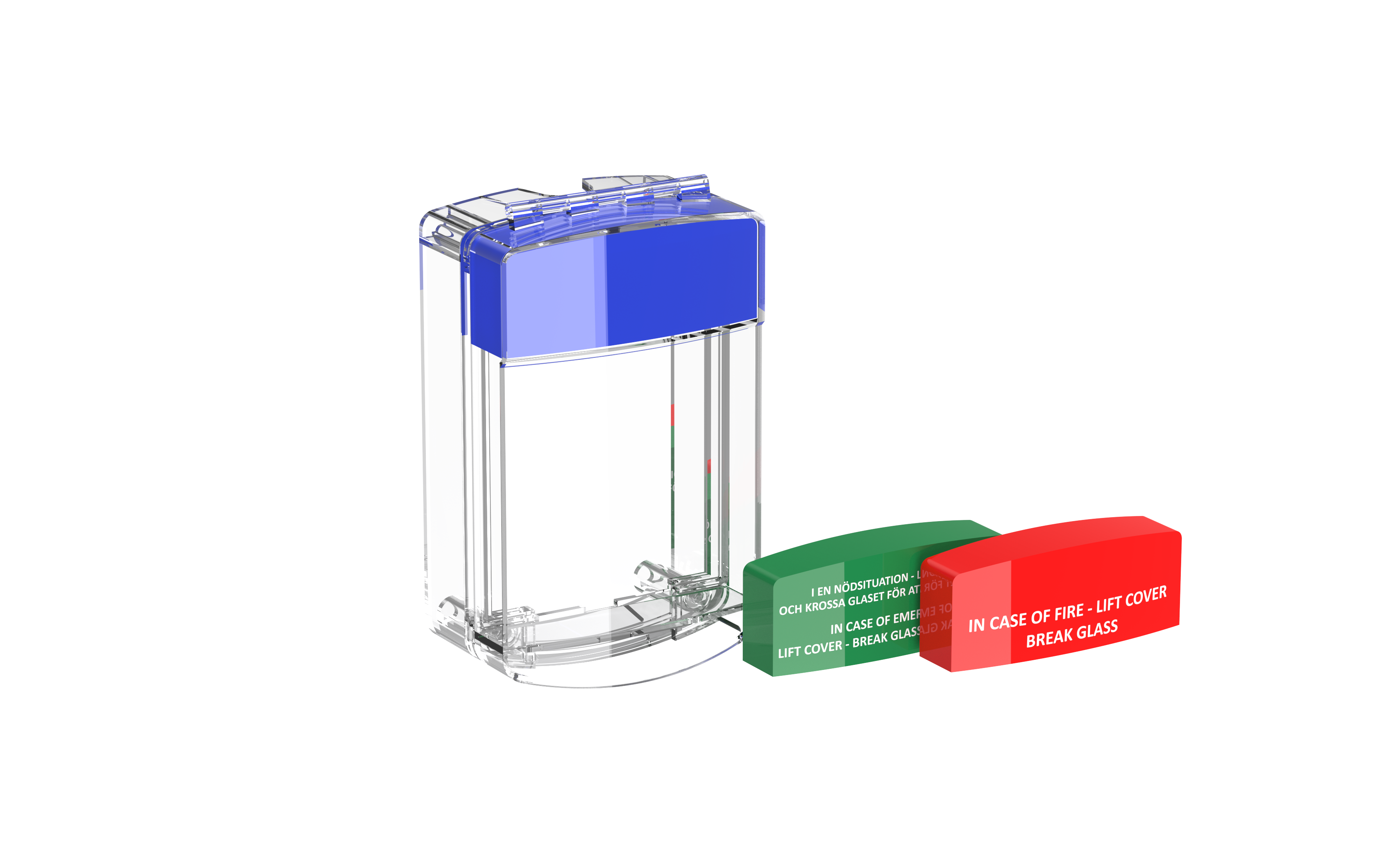 Skyddshuv med Siren för Larmknapp Blå