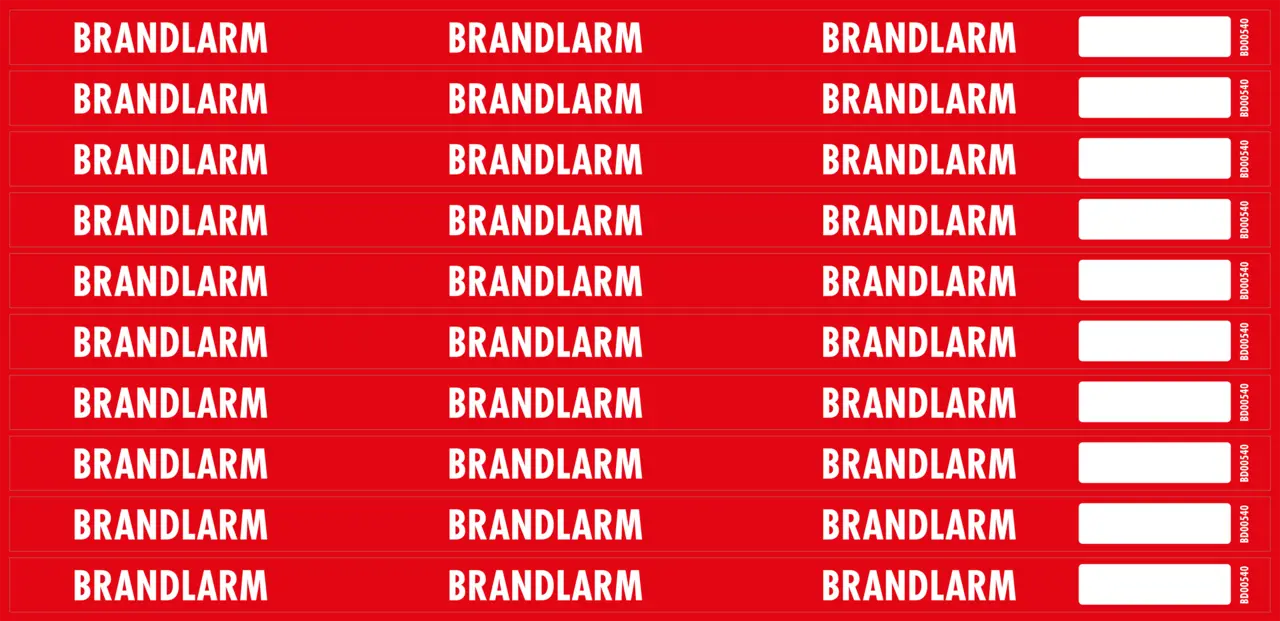 Sockeldekal Brandlarm 325x14 - 10/ark