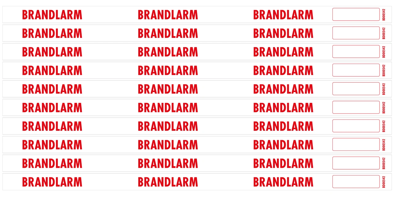 Sockeldekal Brandlarm 325x14 - 10/ark