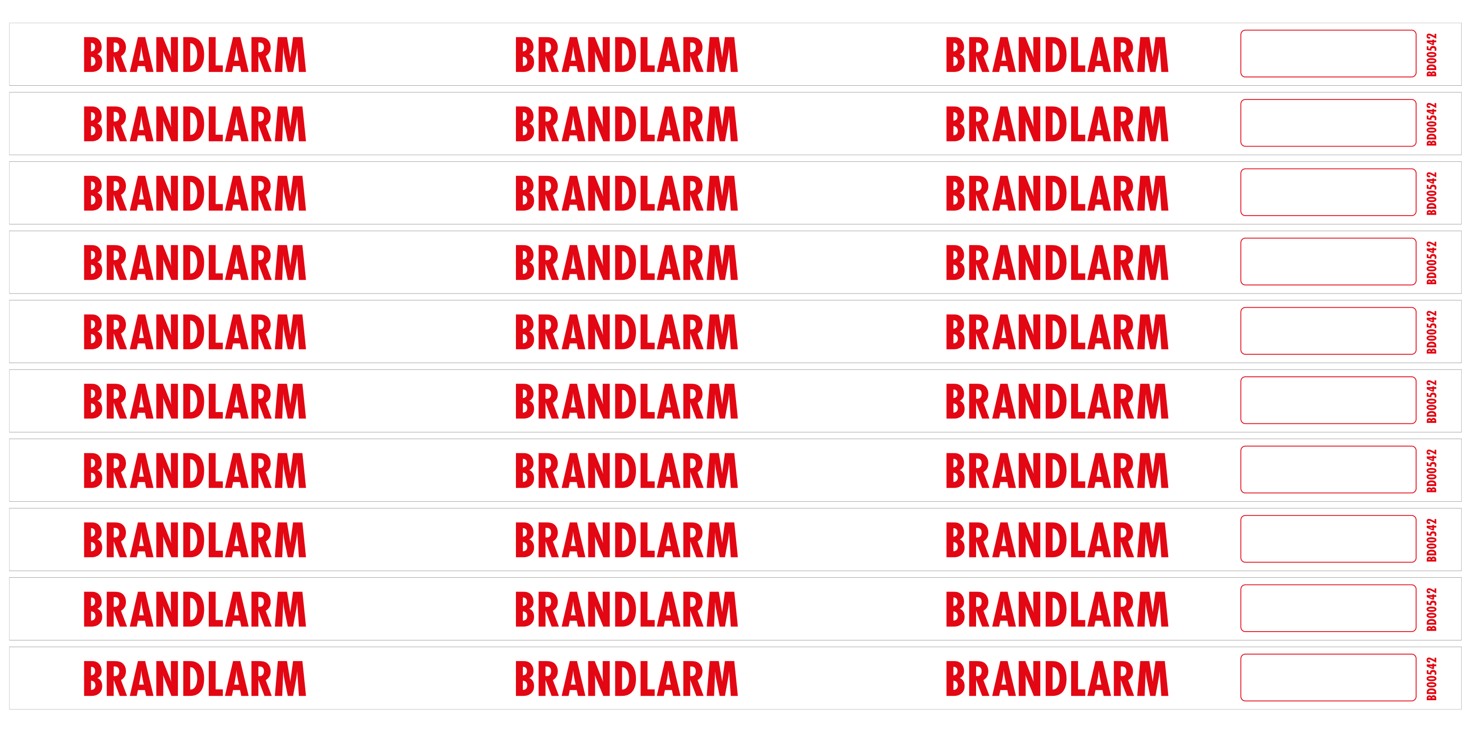 Sockeldekal Brandlarm 325x14 - 10/ark