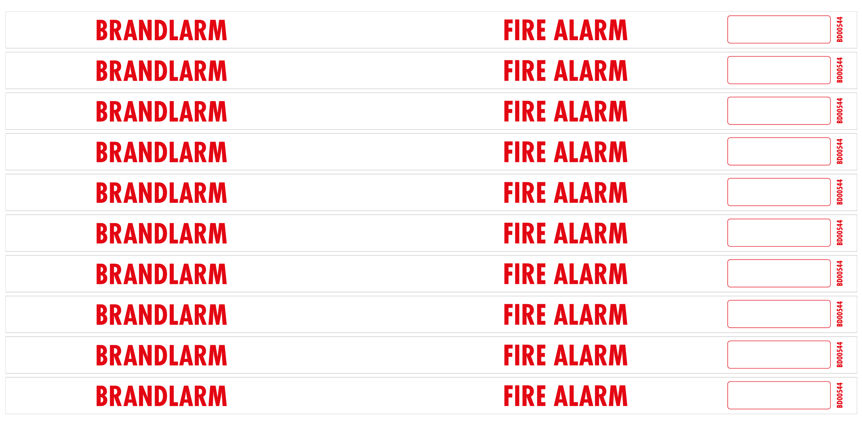Sockeldekal Brandlarm / Fire Alarm 325x14 - 10/ark