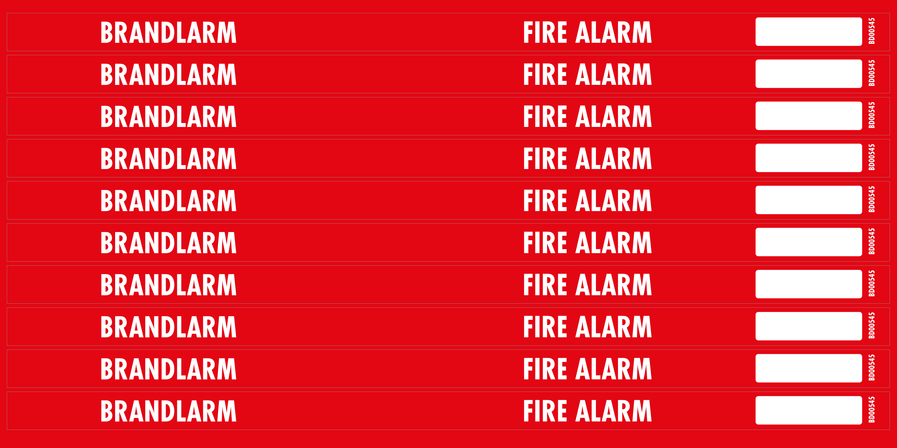 Sockeldekal Brandlarm / Fire Alarm 325x14 - 10/ark
