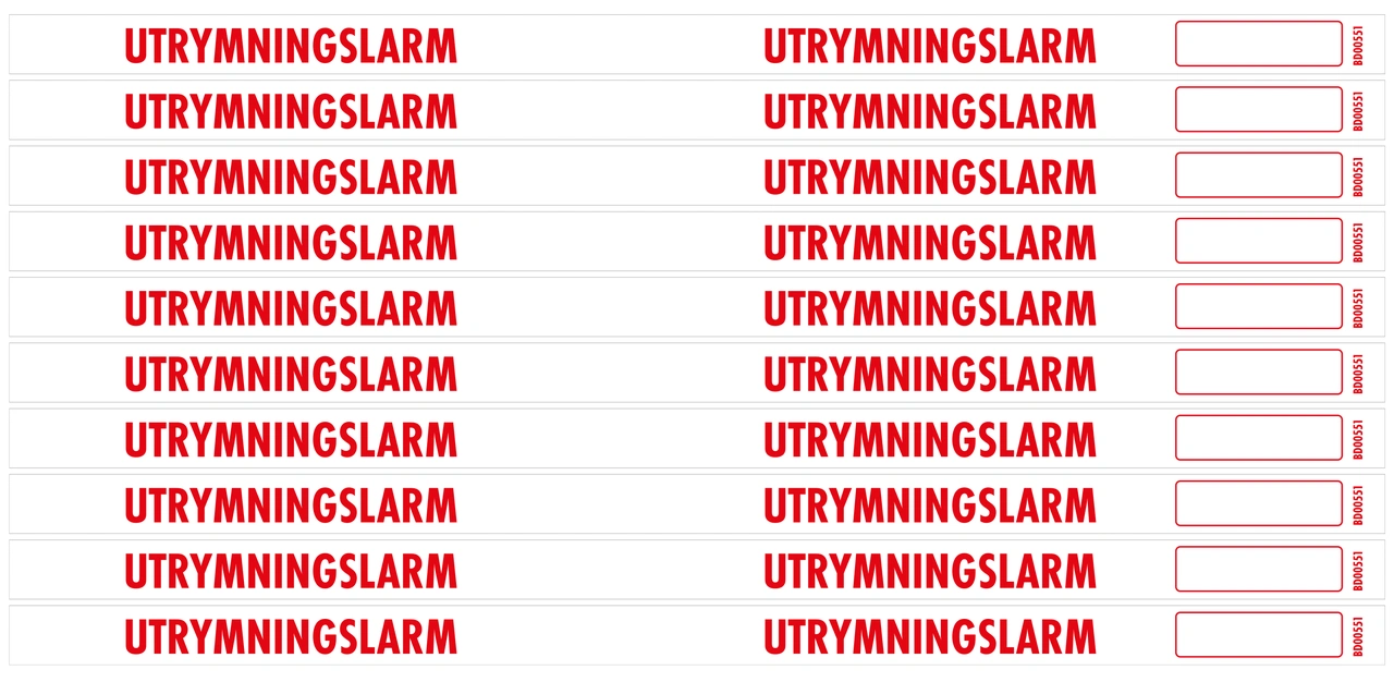 Sockeldekal Utrymningslarm 364x14 - 10/ark