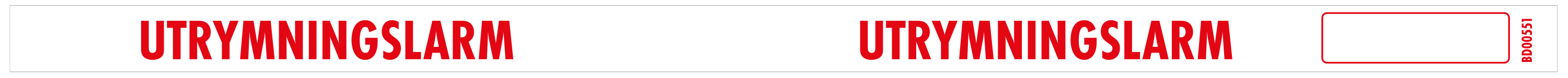 Sockeldekal Utrymningslarm 364x14 - 10/ark