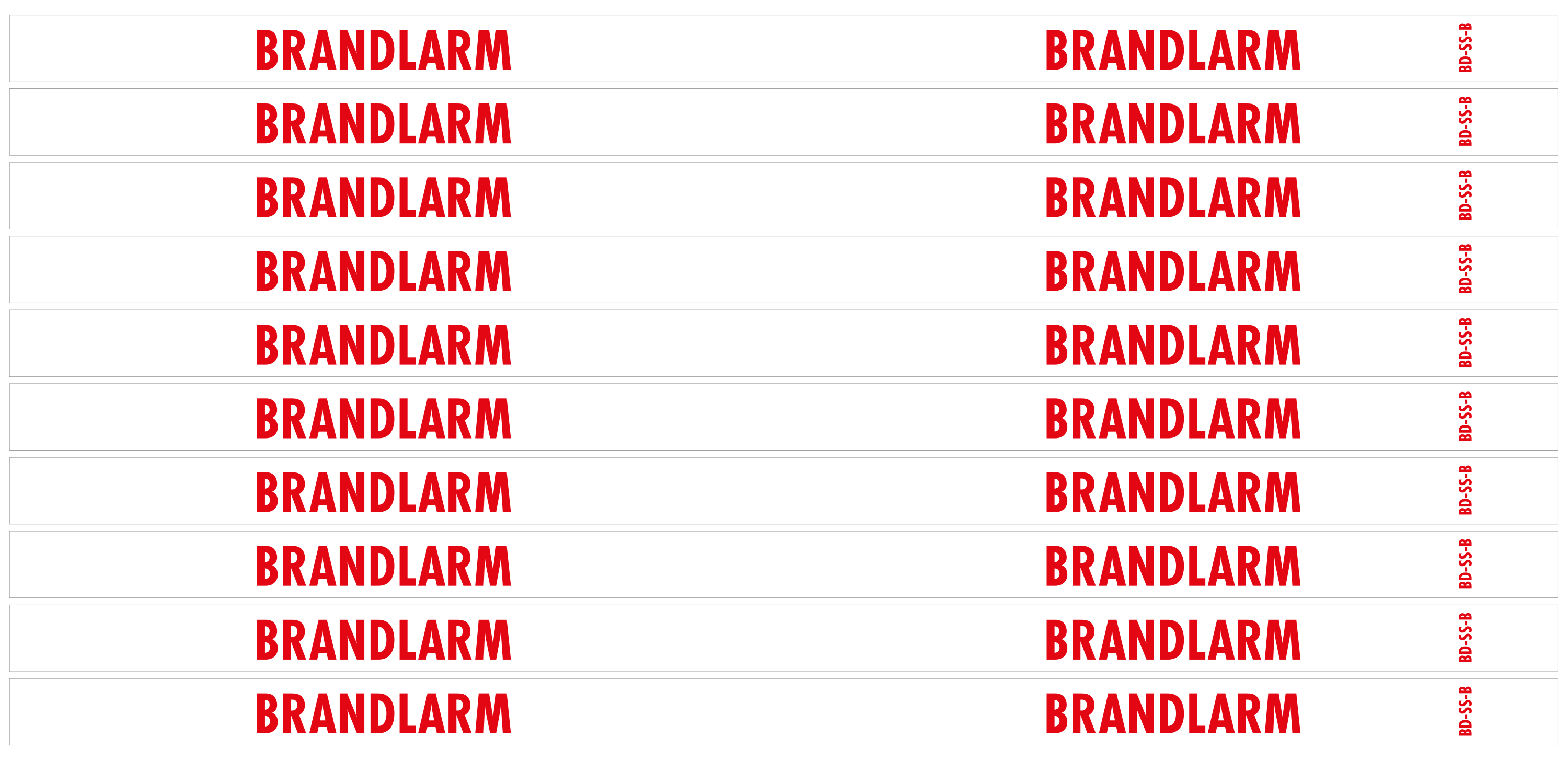 Sockeldekal Brandlarm 325x14 - 10/ark
