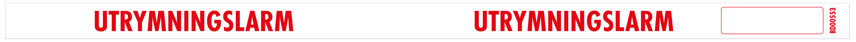 Sockeldekal Utrymningslarm 325x14 - 10/ark