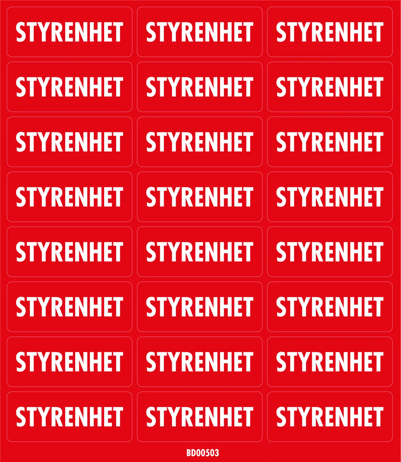 Dekal Styrenhet 50x20 - 24/ark