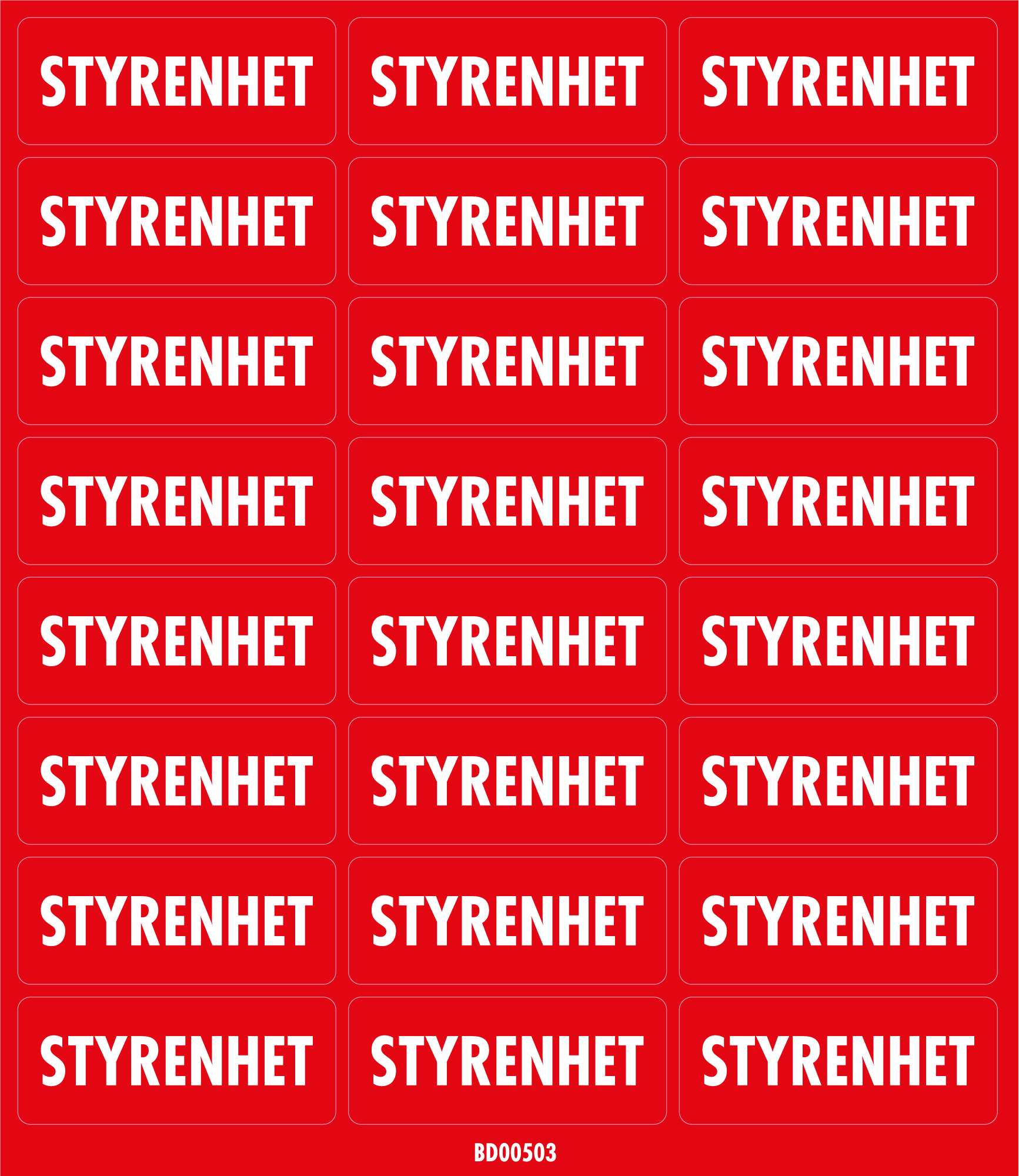 Dekal Styrenhet 50x20 - 24/ark