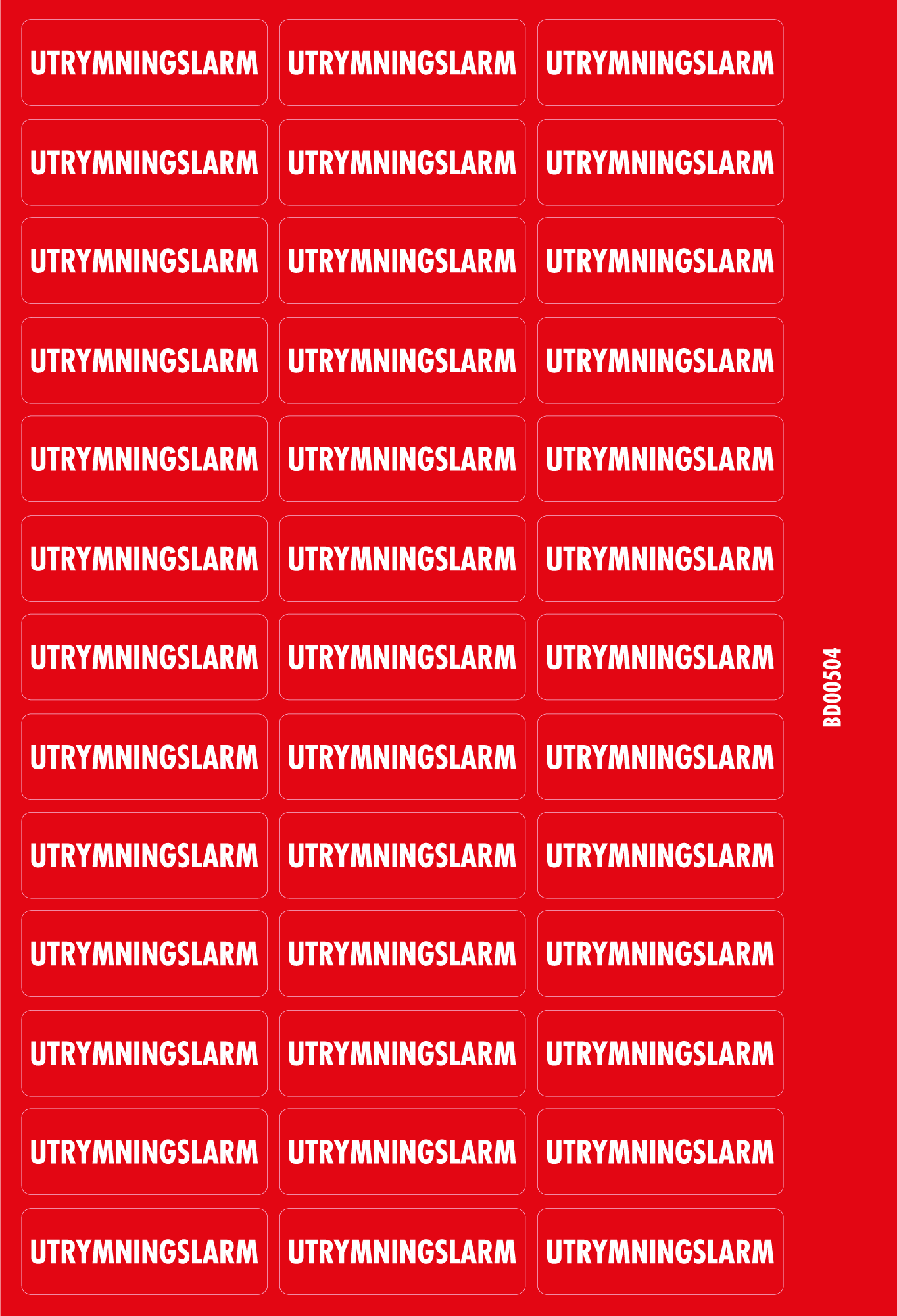 Dekal Utrymningslarm 40x14 - 39/ark