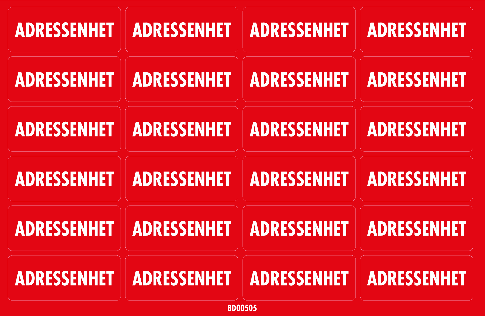 Dekal Adressenhet 50x20 - 24/ark