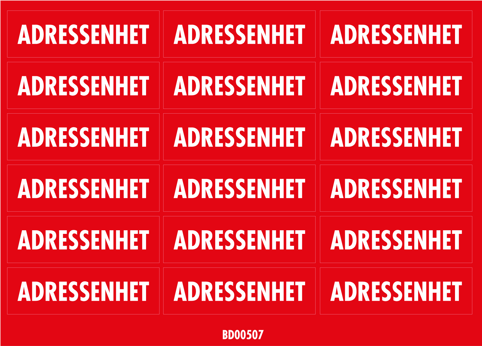 Dekal Adressenhet 65x20 - 18/ark