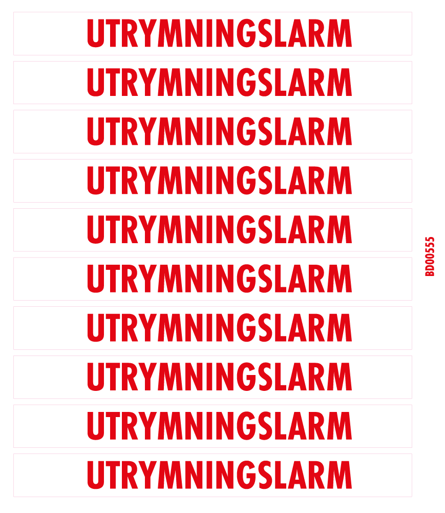 Sockeldekal Utrymningslarm 130x14 - 10/ark