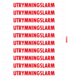 Sockeldekal Utrymningslarm 130x14 - 10/ark