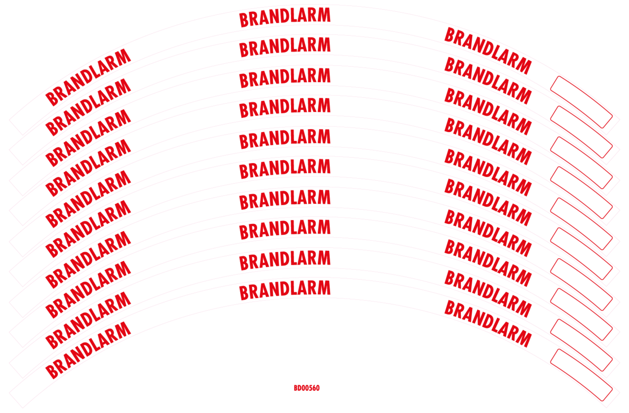 Sockeldekal Brandlarm - Böjd 360x12 - 10/ark