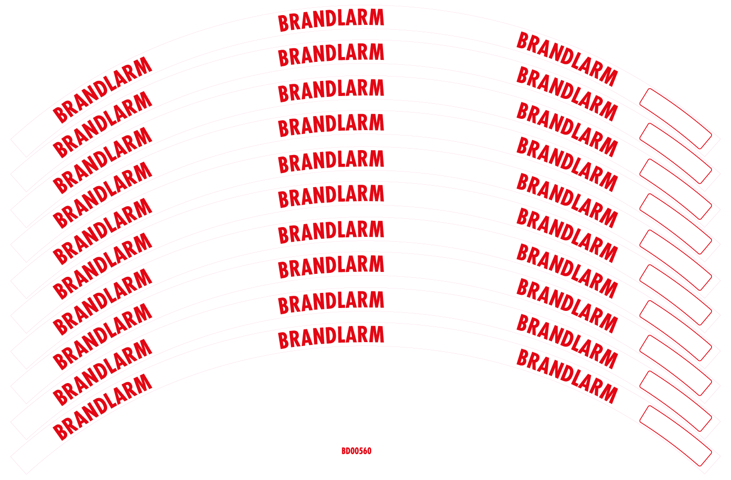 Sockeldekal Brandlarm - Böjd 360x12 - 10/ark