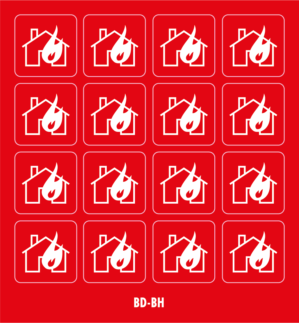 Dekal Brinnande huset 18x18 - 16/ark