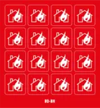 Dekal Brinnande huset 18x18 - 16/ark