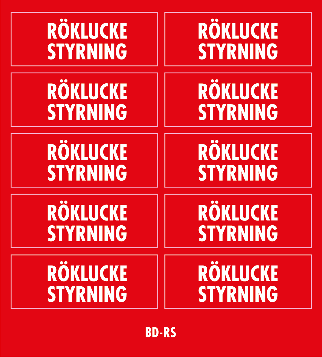Dekal rökluckestyrning 41x15 - 10/ark