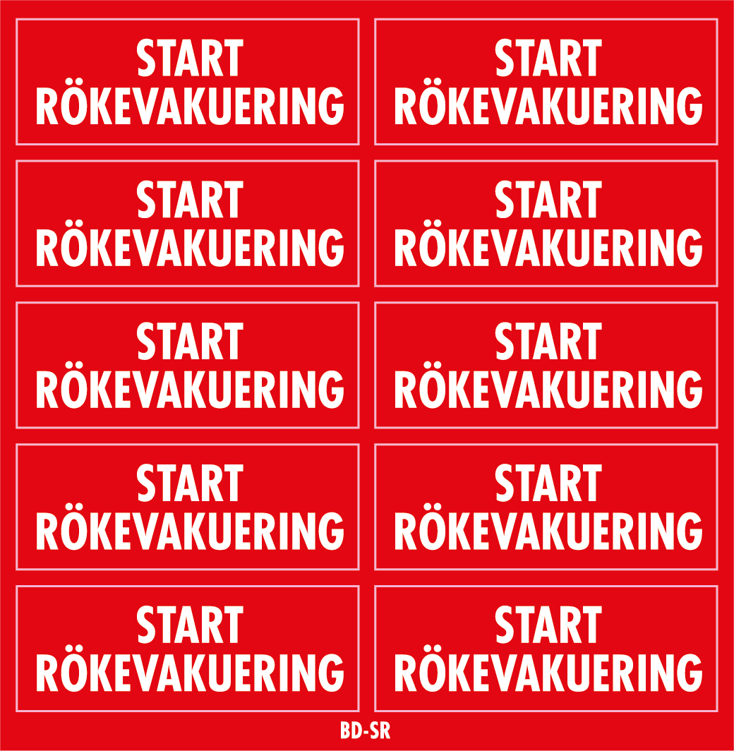 Dekal Start rökevakuering 41x15 - 10/ark
