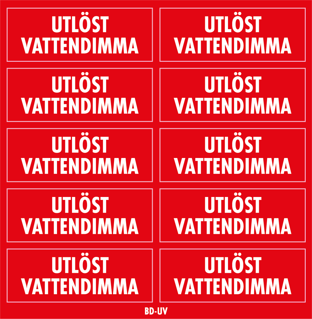 Dekal utlöst vattendimma 41x15 - 10/ark