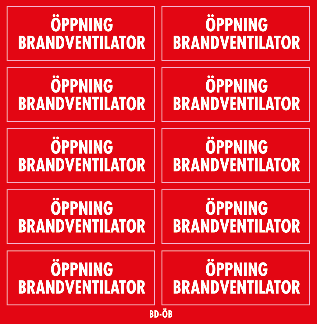 Dekal Öppning brandventilator 41x15 - 10/ark
