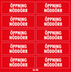 Dekal Öppning Nöddörr 41x15 - 10/ark