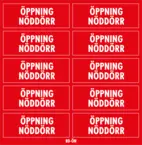 Dekal Öppning Nöddörr 41x15 - 10/ark
