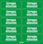 Dekal Öppning nöddörr