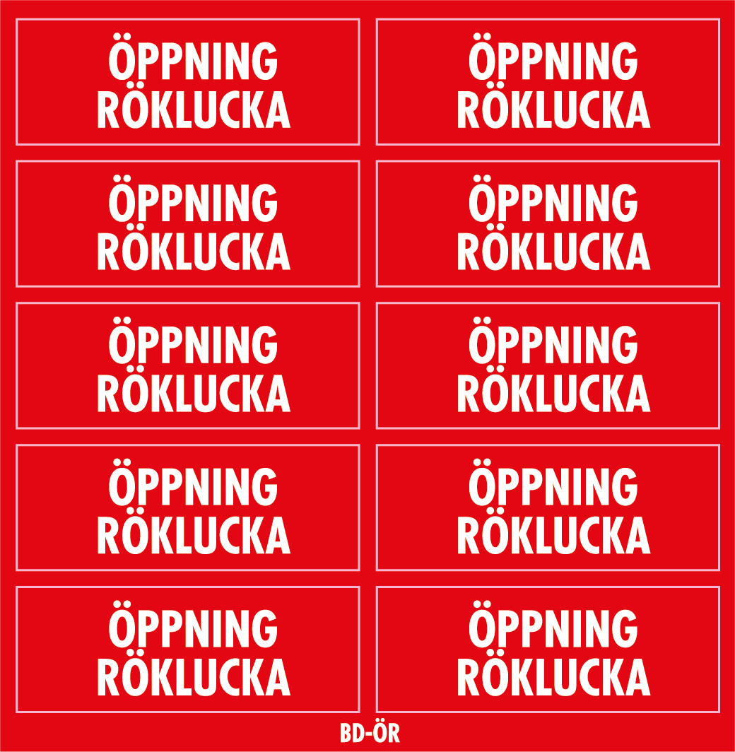 Dekal Öppning Röklucka 41x15 - 10/ark